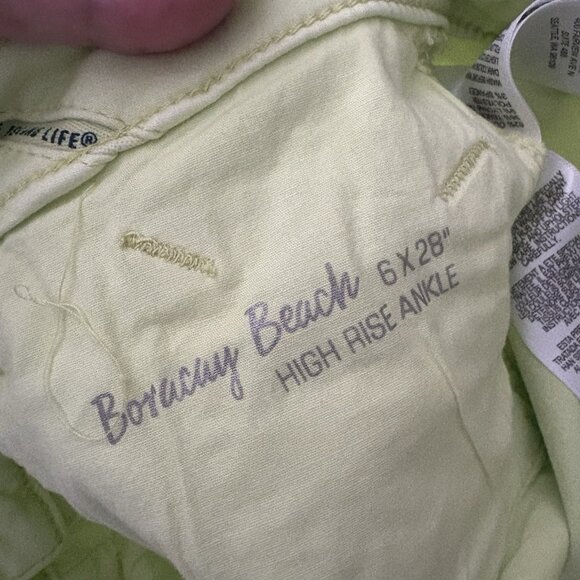 Tommy Bahama Women 6 Lime Pop Boracay Beach High Rise Ankle Jeans NWT - Picture 14 of 16